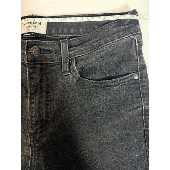 Denizen Levi's 216 Slim Jeans Men's W32 L32 Black Stretch Denim Faded Distressed - Picture 11 of 16